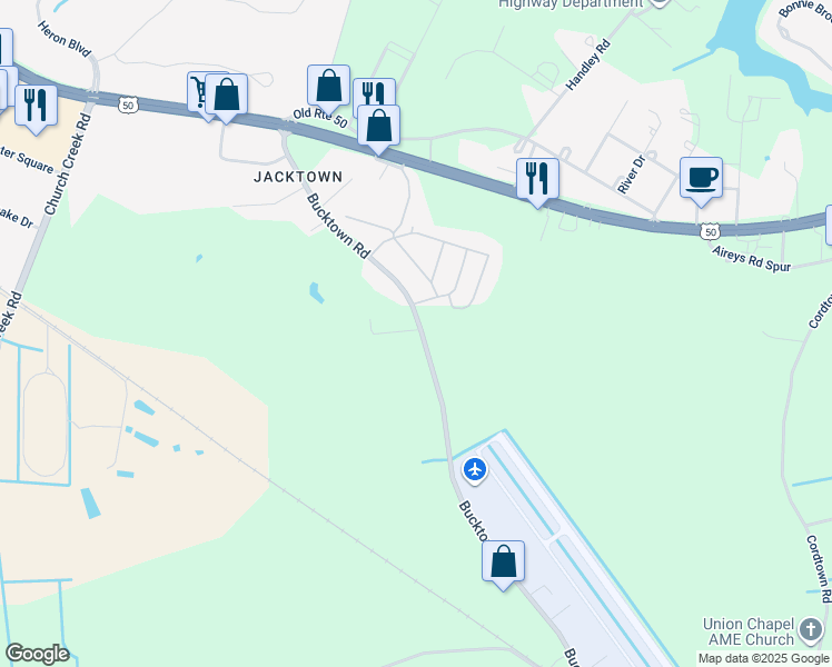 map of restaurants, bars, coffee shops, grocery stores, and more near 5296 Bucktown Road in Cambridge