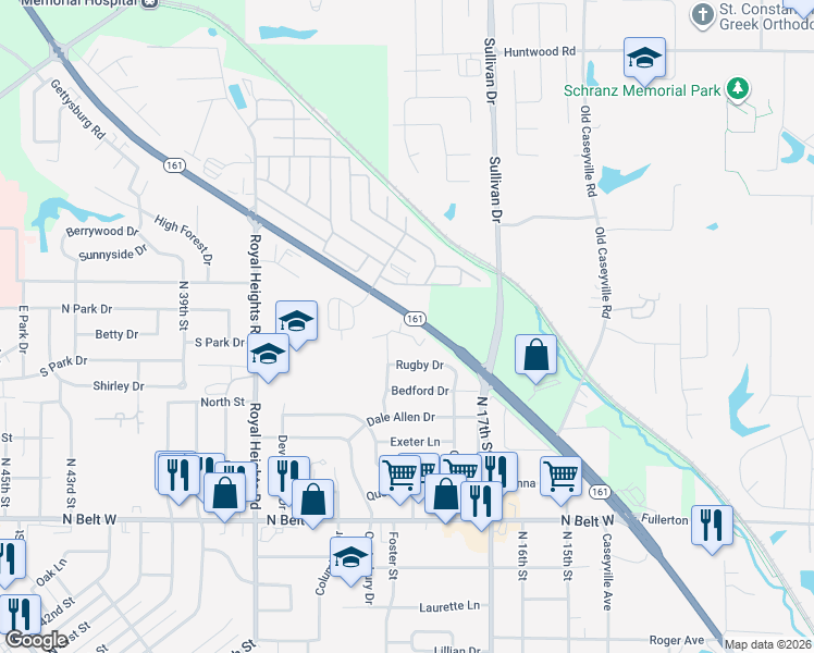 map of restaurants, bars, coffee shops, grocery stores, and more near 54 Ben Louis Drive in Belleville