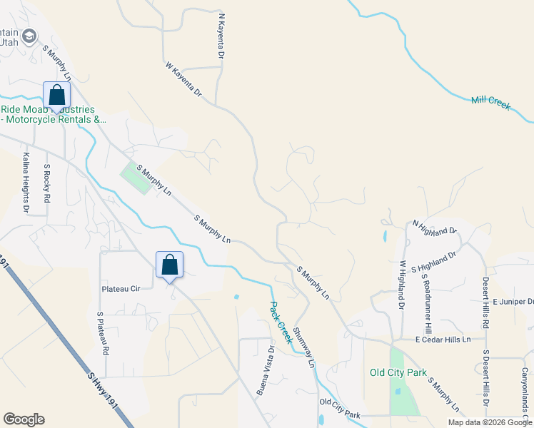 map of restaurants, bars, coffee shops, grocery stores, and more near 1753 Old Mail Trail in Moab