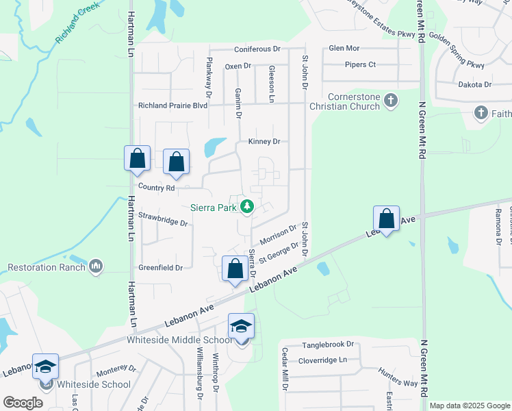map of restaurants, bars, coffee shops, grocery stores, and more near 2605 Sierra Drive in Belleville