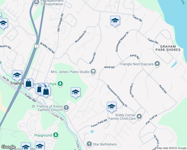 map of restaurants, bars, coffee shops, grocery stores, and more near 3706 Thomasson Crossing Drive in Triangle