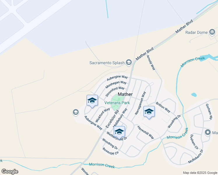map of restaurants, bars, coffee shops, grocery stores, and more near 4276 Monhegan Way in Sacramento County