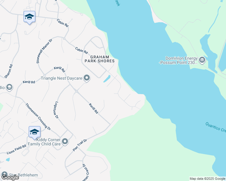 map of restaurants, bars, coffee shops, grocery stores, and more near 3172 Elm Court in Triangle
