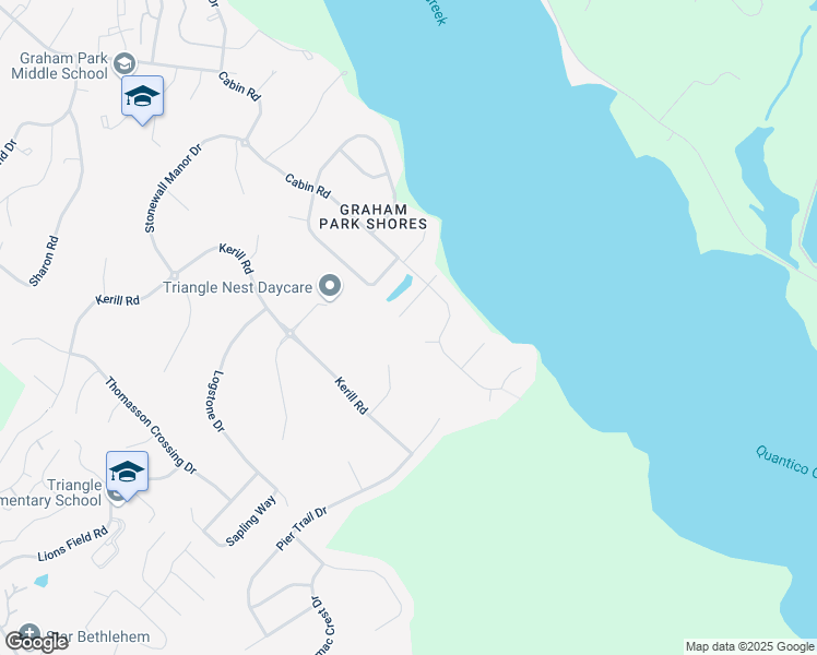 map of restaurants, bars, coffee shops, grocery stores, and more near 3209 Shoreview Road in Triangle