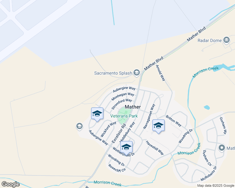 map of restaurants, bars, coffee shops, grocery stores, and more near 4276 Monhegan Way in Sacramento County
