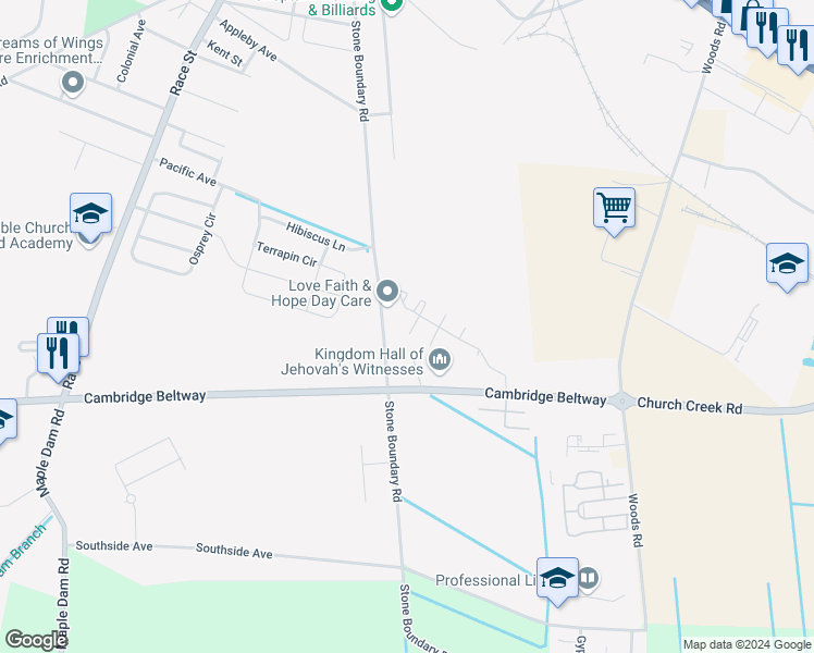 map of restaurants, bars, coffee shops, grocery stores, and more near 311 Old Squaw Court in Cambridge