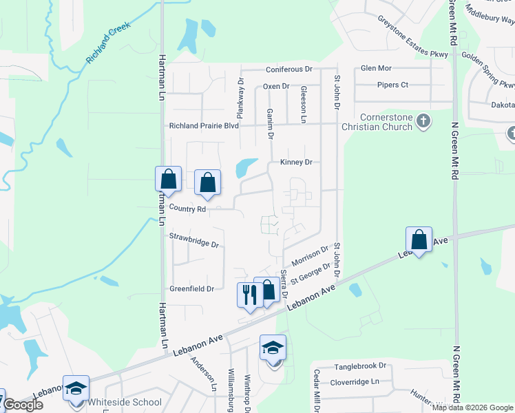 map of restaurants, bars, coffee shops, grocery stores, and more near 150 Shiloh Ridge Drive in Belleville