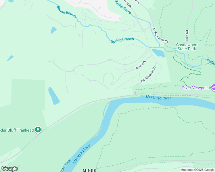 map of restaurants, bars, coffee shops, grocery stores, and more near 691 Castlecliff Road in Ballwin