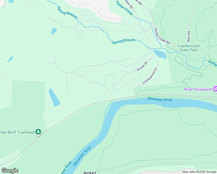 map of restaurants, bars, coffee shops, grocery stores, and more near 691 Castle Cliff Road in Ballwin