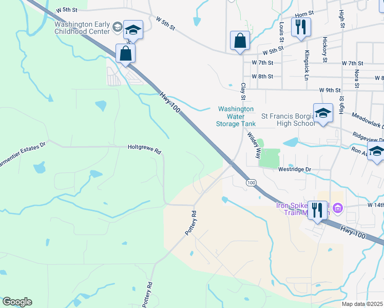 map of restaurants, bars, coffee shops, grocery stores, and more near 700 Pleasant Drive in Washington