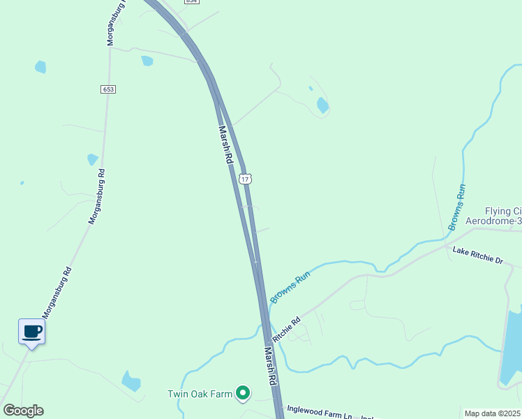 map of restaurants, bars, coffee shops, grocery stores, and more near 11871 Marsh Road in Bealeton