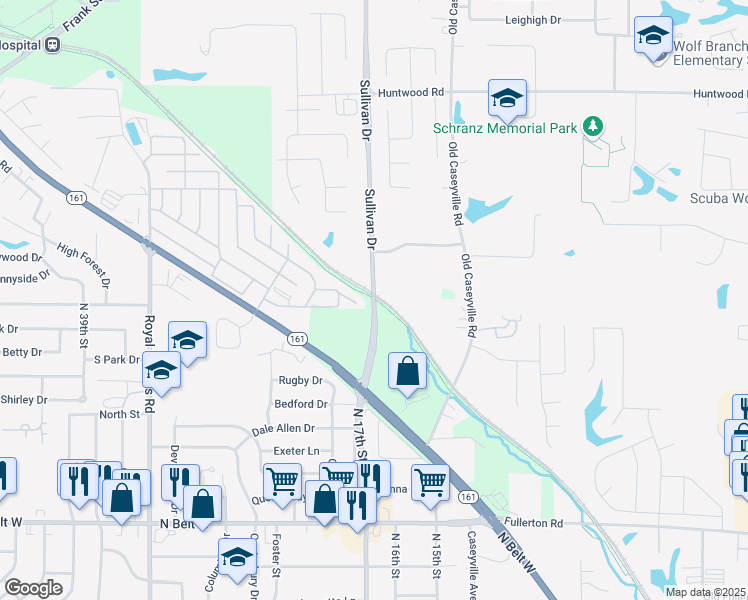 map of restaurants, bars, coffee shops, grocery stores, and more near 2140 Sullivan Drive in Swansea