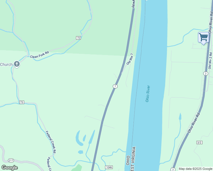 map of restaurants, bars, coffee shops, grocery stores, and more near 0 Ohio 7 in Proctorville