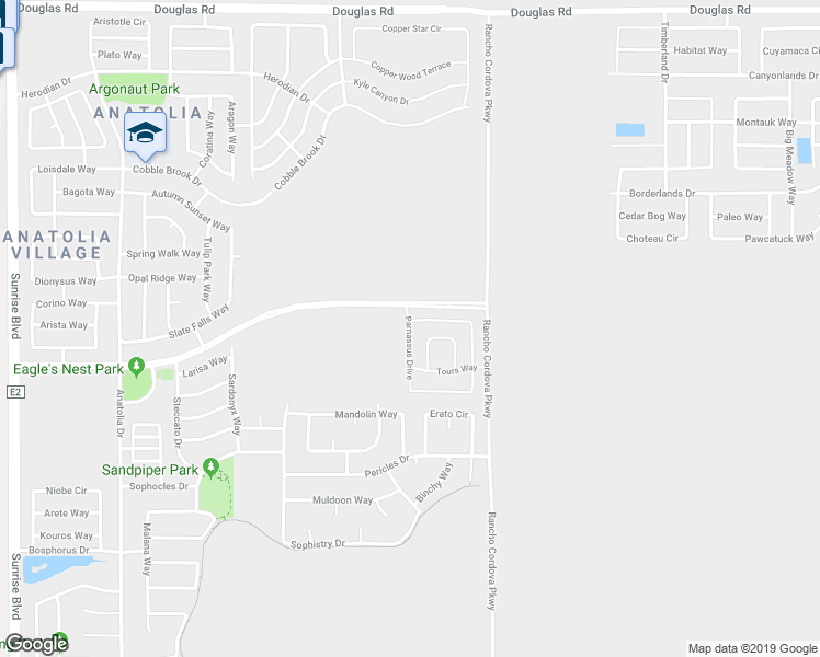 map of restaurants, bars, coffee shops, grocery stores, and more near 4290 Rancho Cordova Parkway in Rancho Cordova