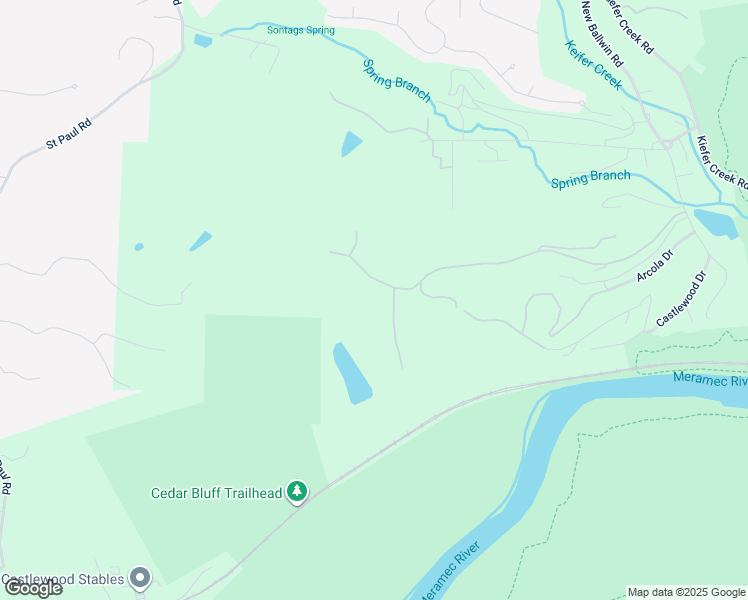 map of restaurants, bars, coffee shops, grocery stores, and more near 1143 Forest Ridge Trail Lane in Ballwin