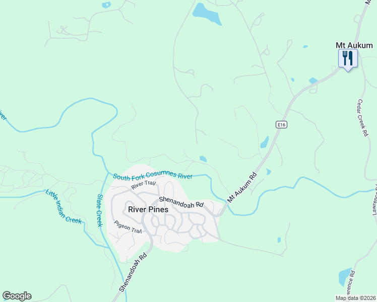 map of restaurants, bars, coffee shops, grocery stores, and more near 6104 Dean Road in Mount Aukum