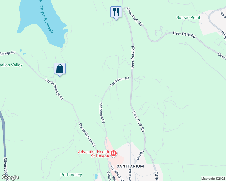 map of restaurants, bars, coffee shops, grocery stores, and more near 899 Sanitarium Road in Deer Park