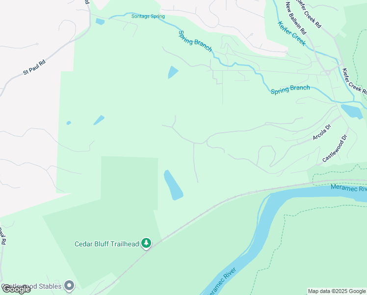 map of restaurants, bars, coffee shops, grocery stores, and more near 1143 Forest Ridge Trail Ln in Ballwin