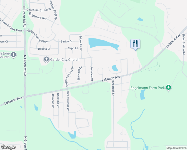 map of restaurants, bars, coffee shops, grocery stores, and more near 7 Archview Drive in Belleville