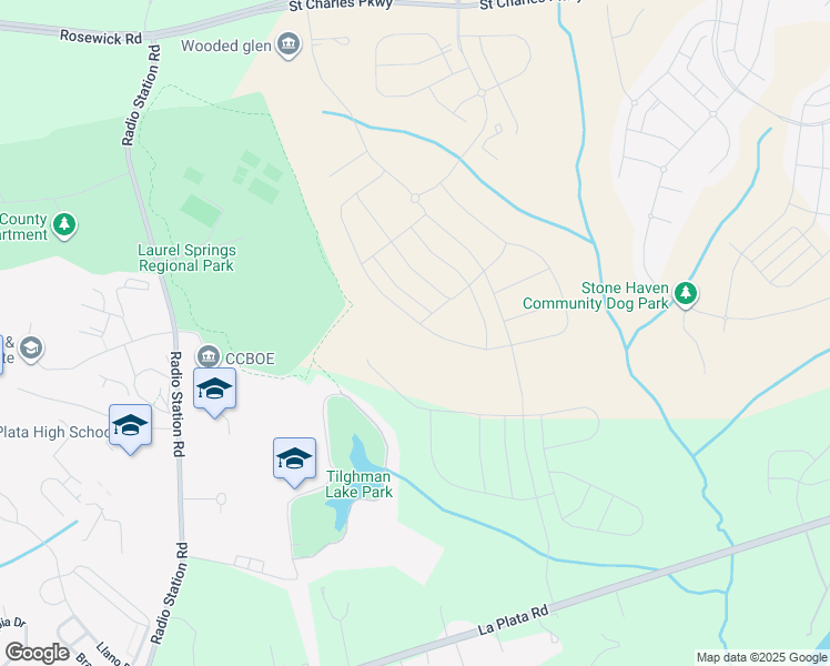 map of restaurants, bars, coffee shops, grocery stores, and more near 10179 Shenandoah Lane in Waldorf