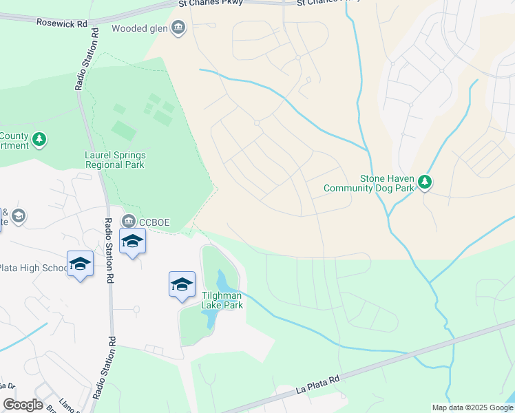 map of restaurants, bars, coffee shops, grocery stores, and more near 10179 Shenandoah Lane in Waldorf