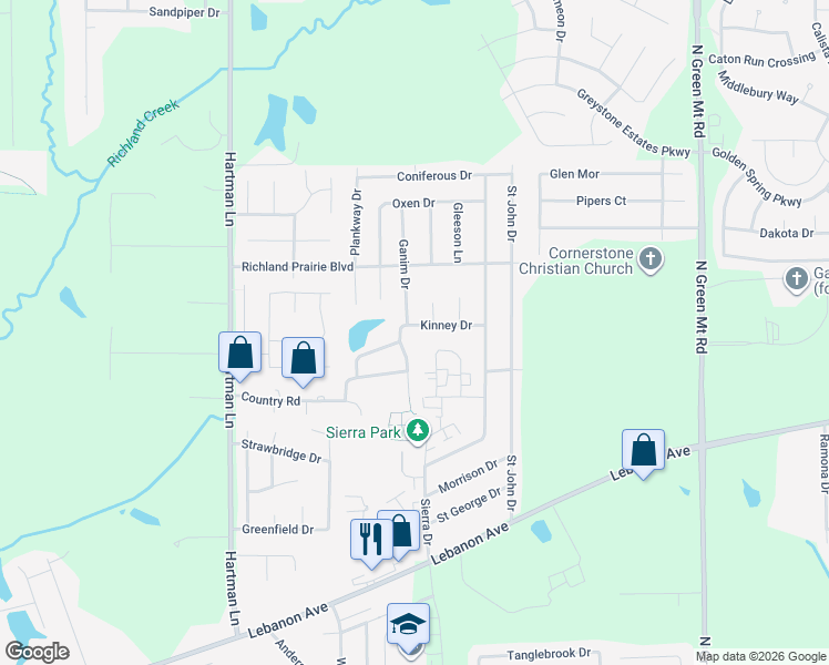 map of restaurants, bars, coffee shops, grocery stores, and more near 414 Ganim Drive in Belleville