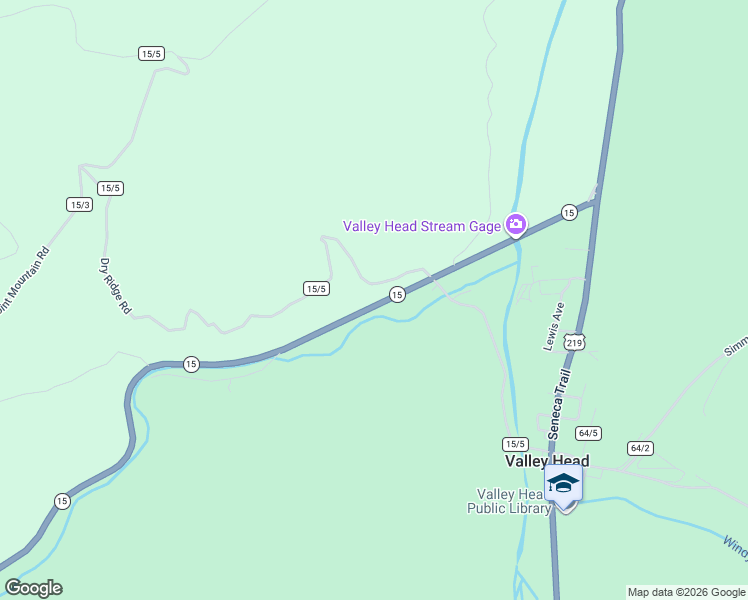 map of restaurants, bars, coffee shops, grocery stores, and more near West Virginia 15 in Valley Head
