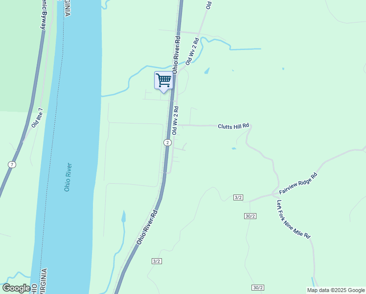map of restaurants, bars, coffee shops, grocery stores, and more near 7765 Ohio River Road in Cabell
