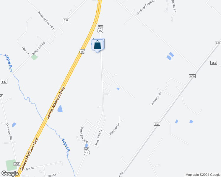 map of restaurants, bars, coffee shops, grocery stores, and more near 11591 James Madison Street in Remington