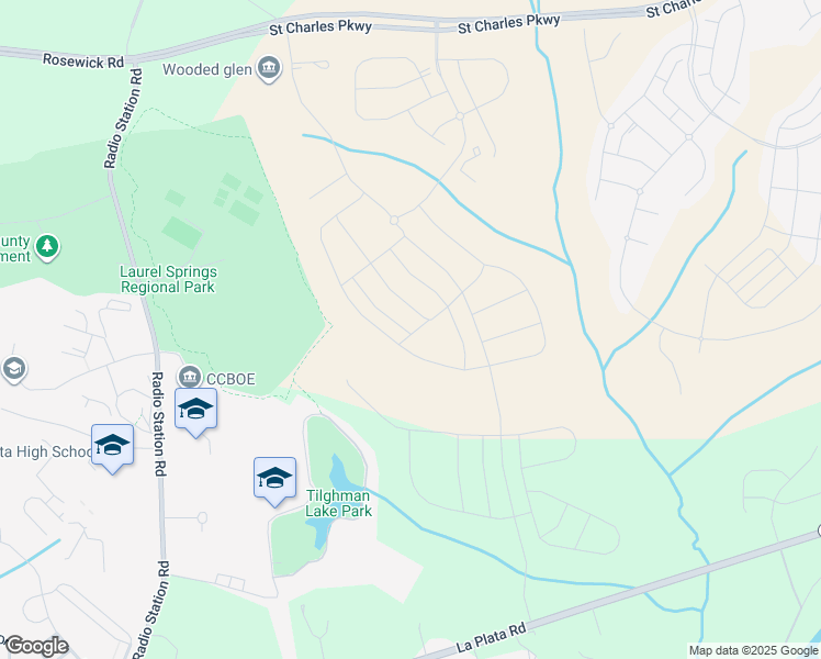 map of restaurants, bars, coffee shops, grocery stores, and more near 10640 Great Basin Place in Waldorf