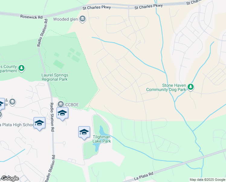 map of restaurants, bars, coffee shops, grocery stores, and more near 10155 Shenandoah Lane in Waldorf