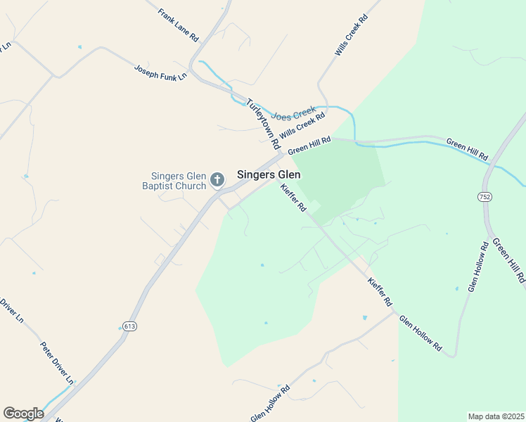 map of restaurants, bars, coffee shops, grocery stores, and more near 6610 Glen School Circle in Singers Glen