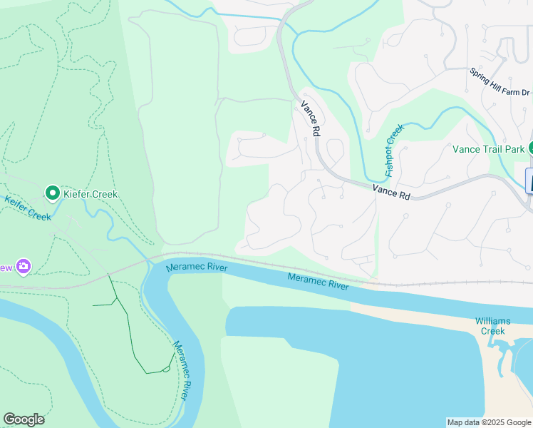 map of restaurants, bars, coffee shops, grocery stores, and more near 50 Meramec Trails Drive in Ballwin