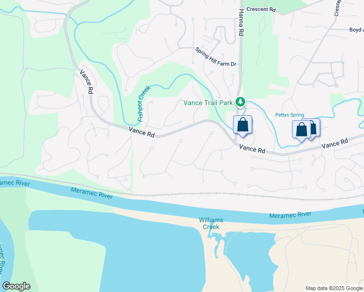 map of restaurants, bars, coffee shops, grocery stores, and more near 537 Emmanuel Court in Valley Park