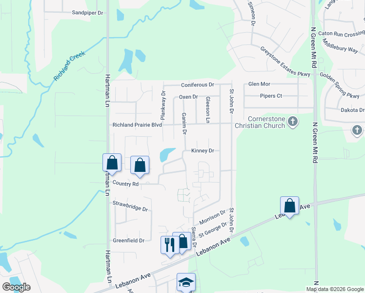 map of restaurants, bars, coffee shops, grocery stores, and more near 603 Ganim Drive in Belleville