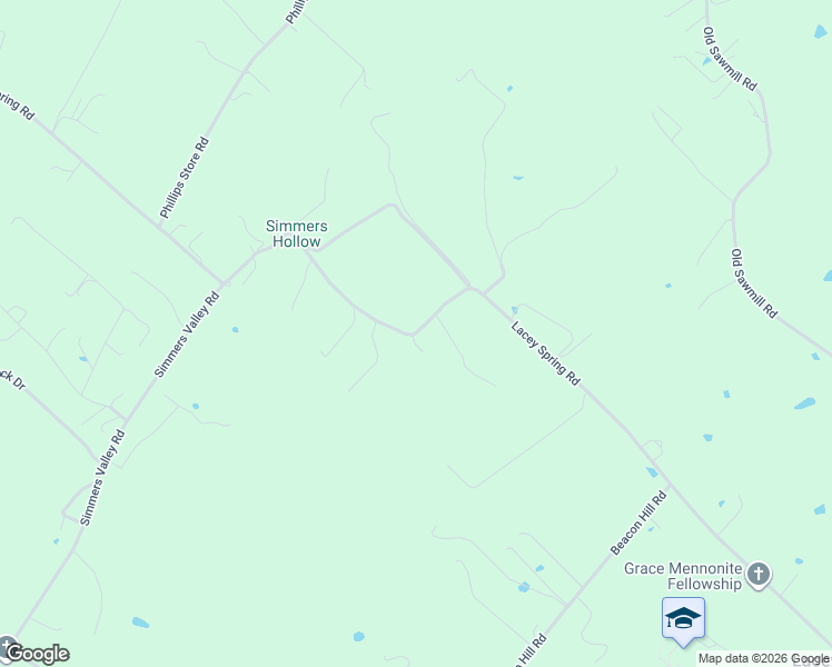 map of restaurants, bars, coffee shops, grocery stores, and more near Lacey Spring Road in Harrisonburg