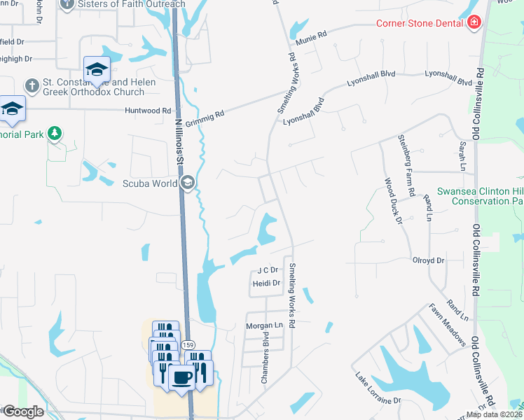 map of restaurants, bars, coffee shops, grocery stores, and more near 5 Barrett Drive in Swansea