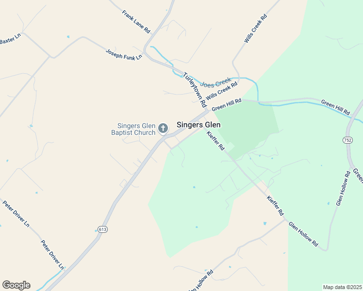 map of restaurants, bars, coffee shops, grocery stores, and more near 6610 Glen School Circle in Singers Glen