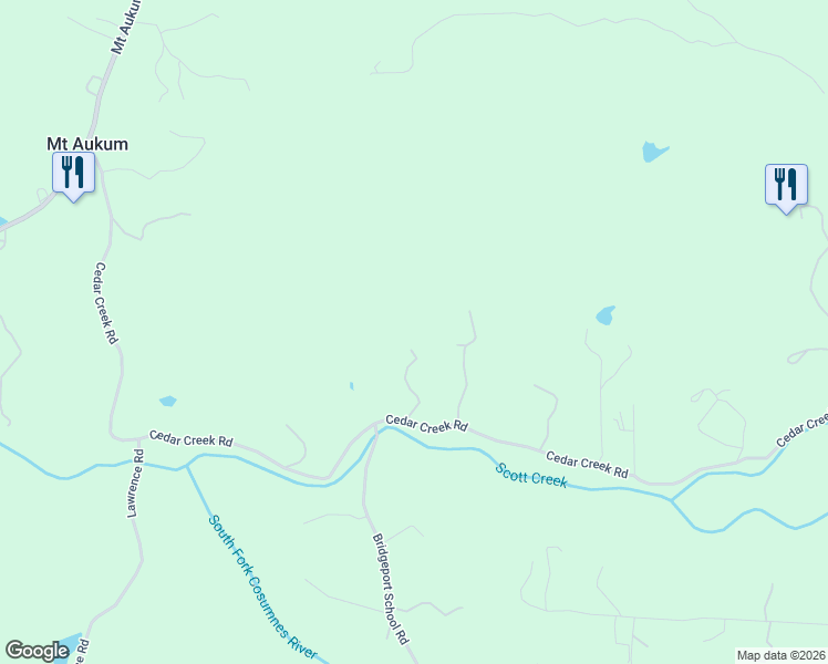 map of restaurants, bars, coffee shops, grocery stores, and more near 2901 Cedar Creek Road in Placerville