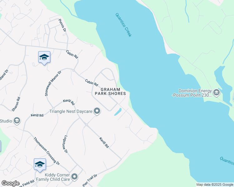 map of restaurants, bars, coffee shops, grocery stores, and more near 3203 Riverview Dr in Triangle