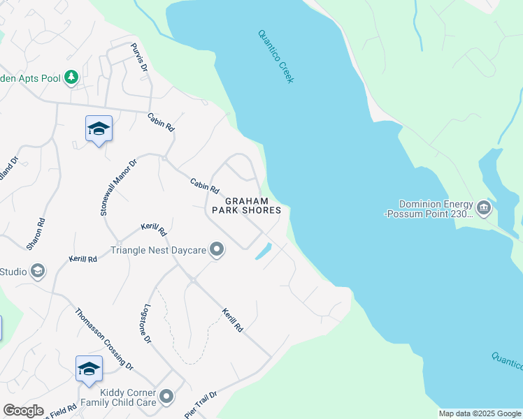 map of restaurants, bars, coffee shops, grocery stores, and more near 3203 Riverview Dr in Triangle