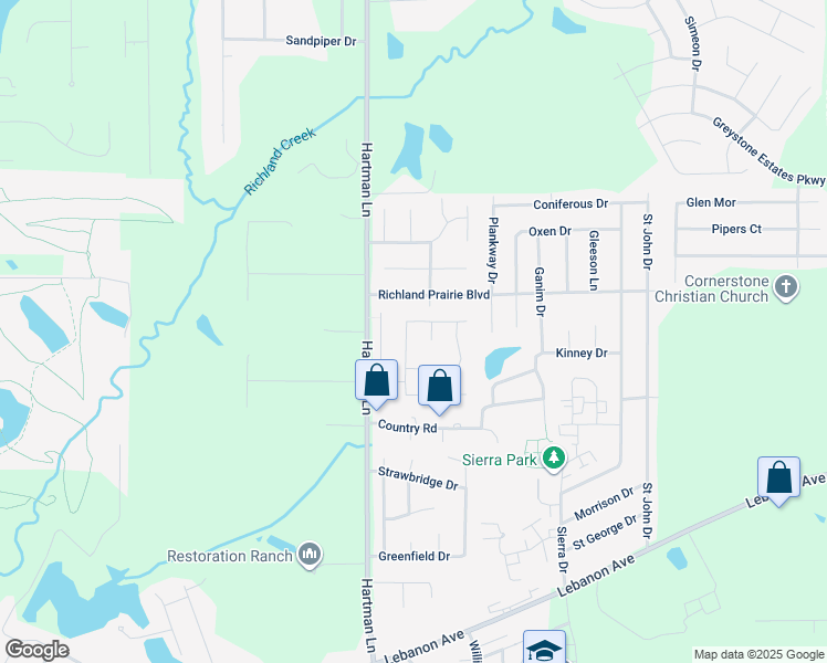 map of restaurants, bars, coffee shops, grocery stores, and more near 349 Radcliff Road in Belleville