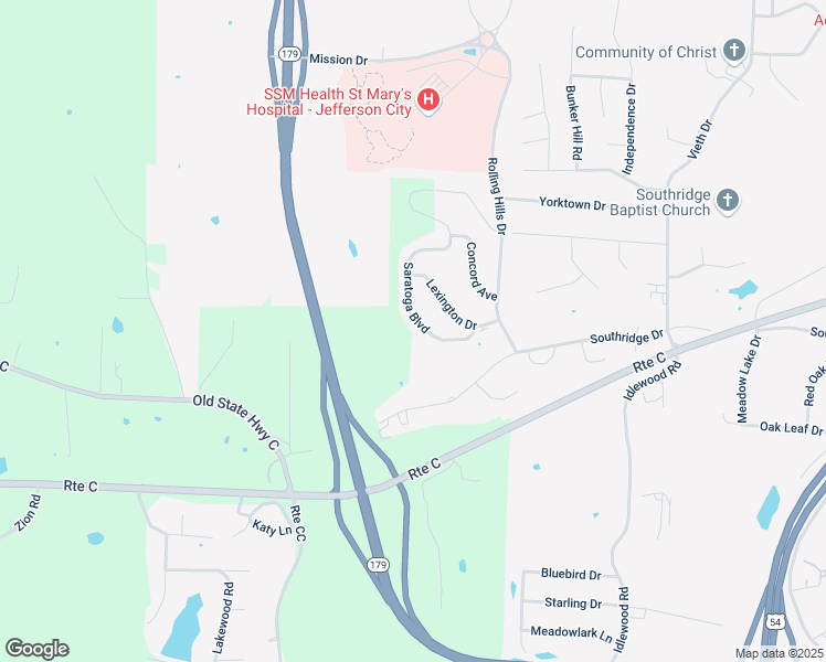 map of restaurants, bars, coffee shops, grocery stores, and more near 1922 Saratoga Blvd in Jefferson City