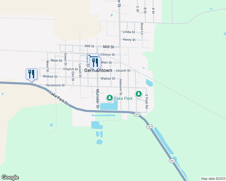 map of restaurants, bars, coffee shops, grocery stores, and more near 306 Sycamore Street in Germantown