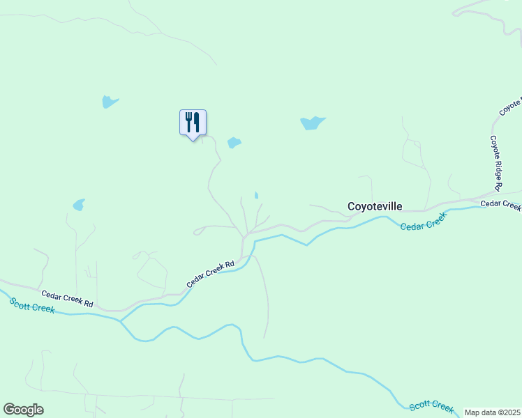 map of restaurants, bars, coffee shops, grocery stores, and more near 3361 Cedar Creek Road in Fiddletown