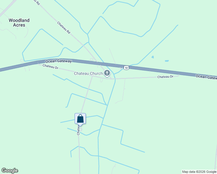 map of restaurants, bars, coffee shops, grocery stores, and more near 3515 Chateau Drive in East New Market