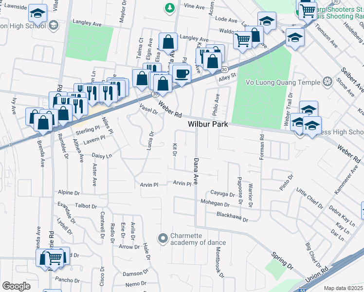 map of restaurants, bars, coffee shops, grocery stores, and more near 9129 Jonmar Court in Affton