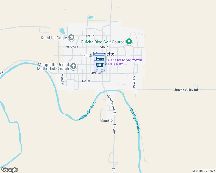 map of restaurants, bars, coffee shops, grocery stores, and more near 207 South Washington Street in Marquette