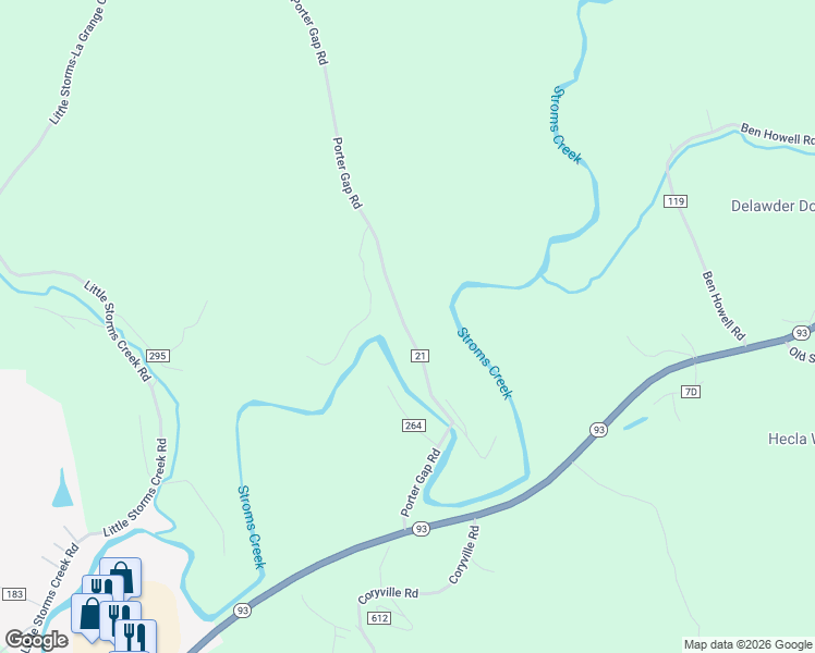 map of restaurants, bars, coffee shops, grocery stores, and more near 471 County Road 21 in Ironton