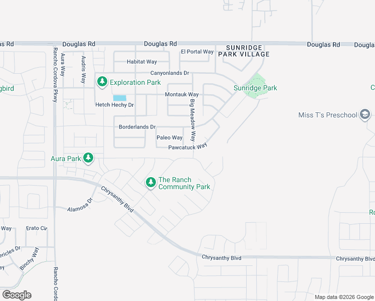 map of restaurants, bars, coffee shops, grocery stores, and more near 12324 Pawcatuck Way in Rancho Cordova